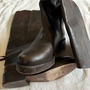Women's Brown Leather Winter Boots